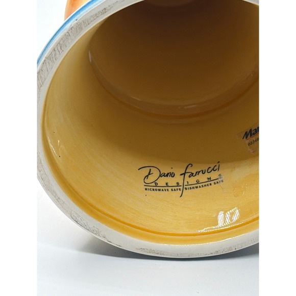 Dario Farrucci Design Yellow Floral Rooster 2 Tier Ceramic Serving Stand Tray